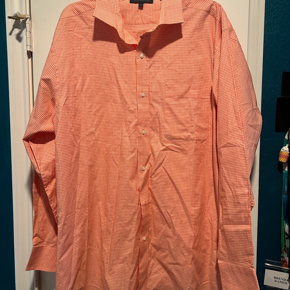 Men's Orange Checkered Shirt